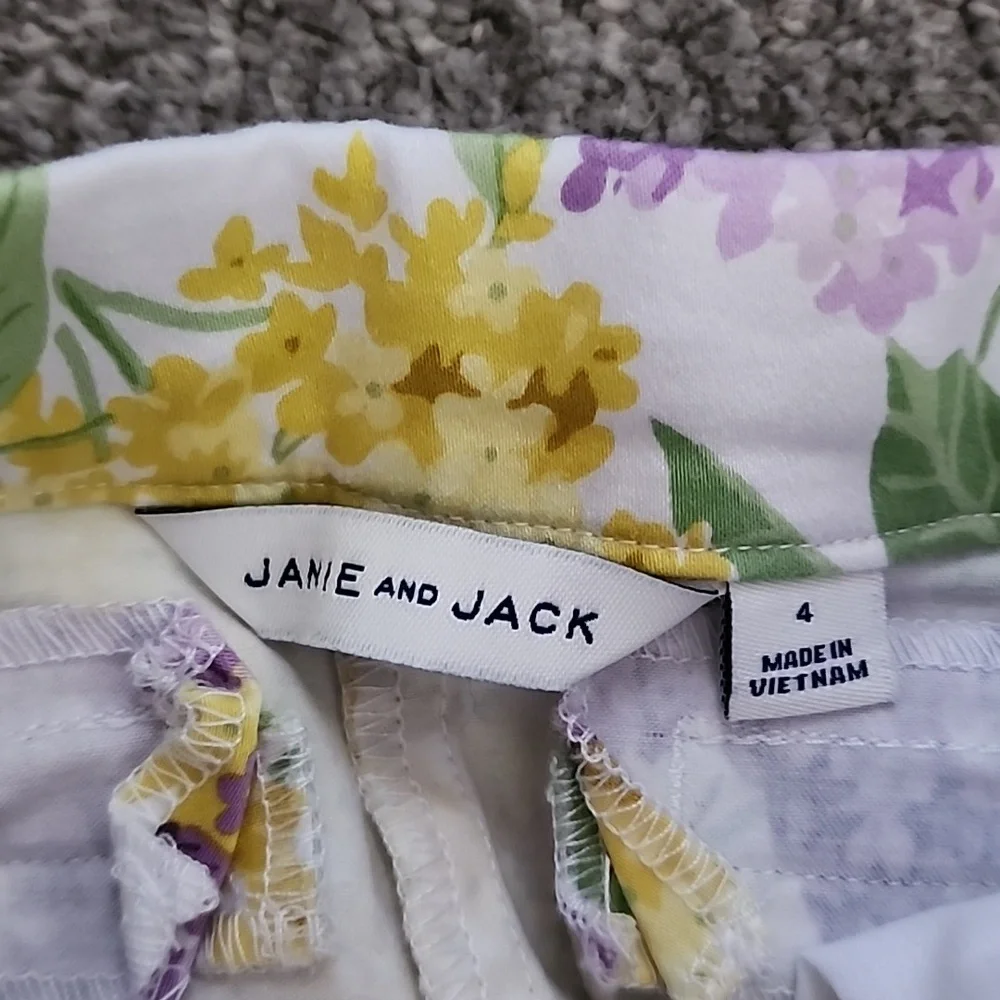 Janie and Jack Floral Sateen Pants, new!